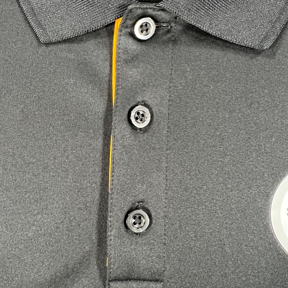Pittsburg Steelers Polo Shirt Mens Medium Black Short Sleeve NFL Football - Picture 5 of 11
